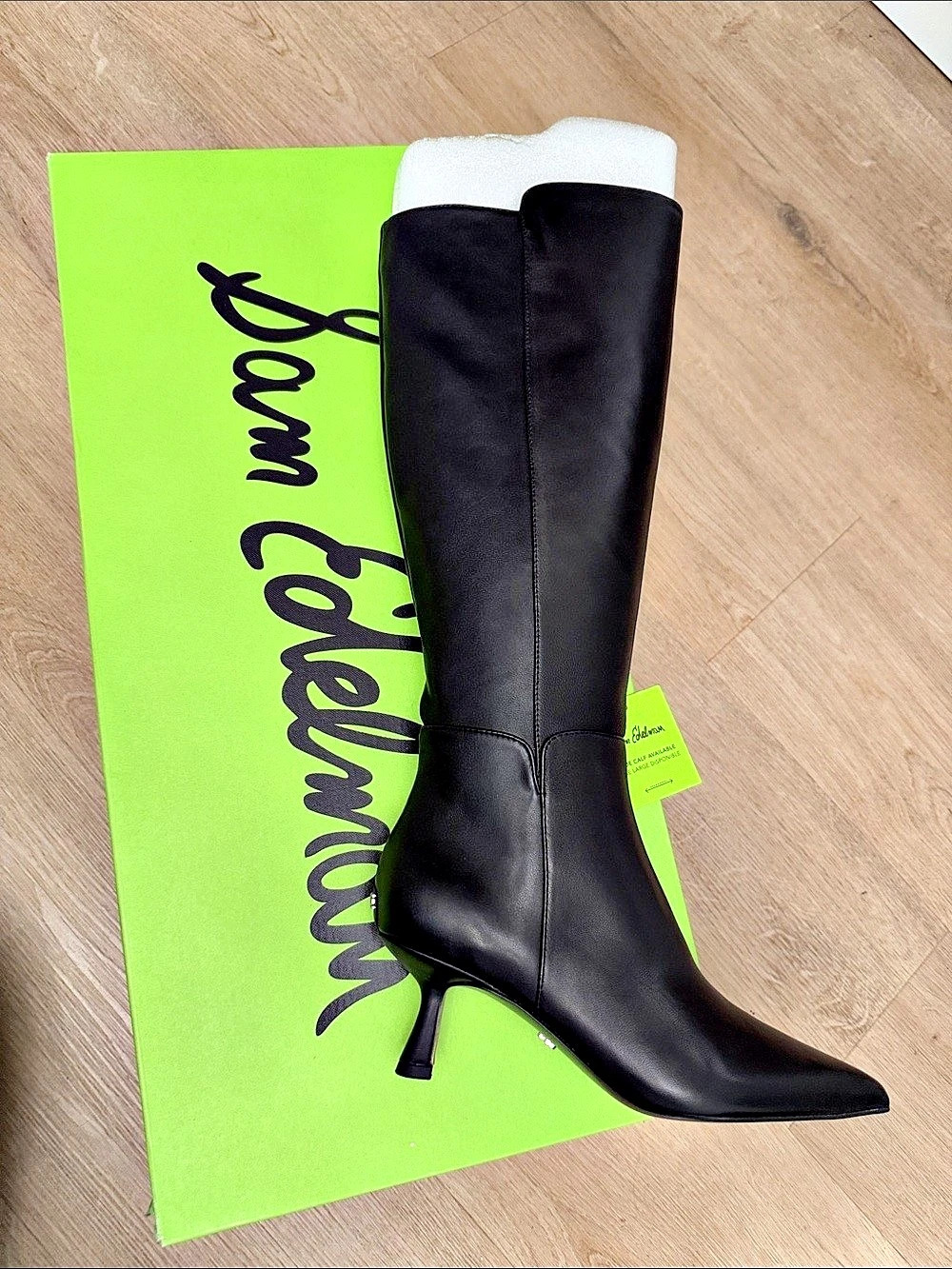 Sam Edelman Tammynblock Knee High Boot Knee-High Pointed Toe Boots Black US 7